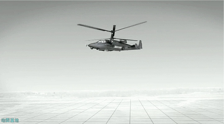 双螺旋桨直升飞机GIF图片