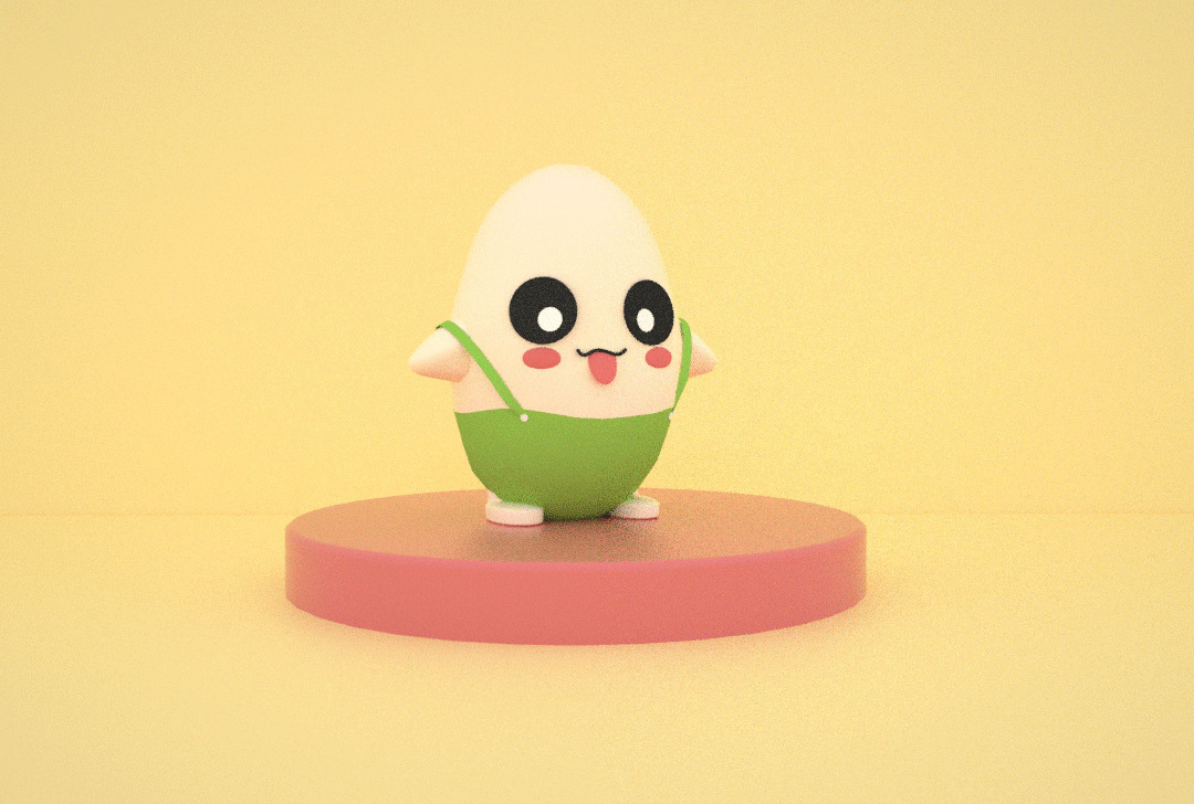 小鸡蛋的吊带裤动画图片:鸡蛋,旋转