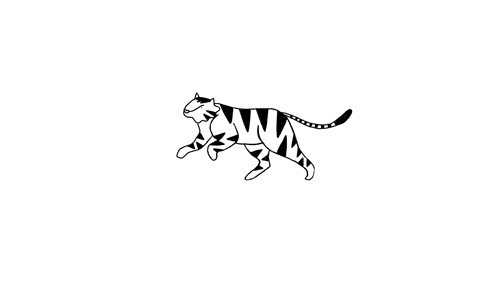 奔跑的老虎简笔画素材图片:老虎