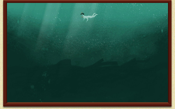 单人潜入水底动画图片:潜水