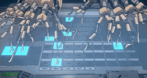 机械手敲打键盘动画图片:机械手