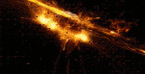 星球相撞产生巨大的威力gif图片