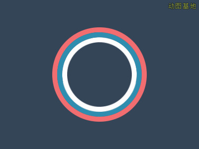 三色圈圈旋转组合动画图片素材:圈圈,旋转