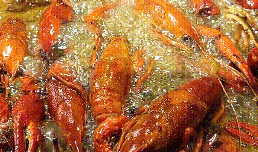 油炸小龙虾动态图片:小龙虾