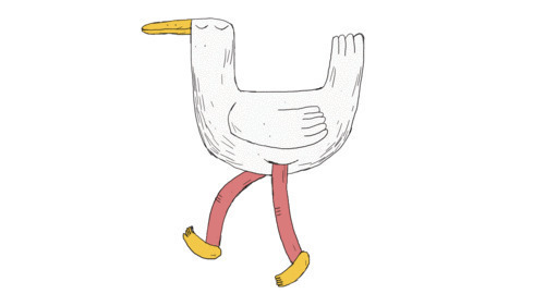 一只长着长脚的卡通小鸭子gif图片:小鸭子