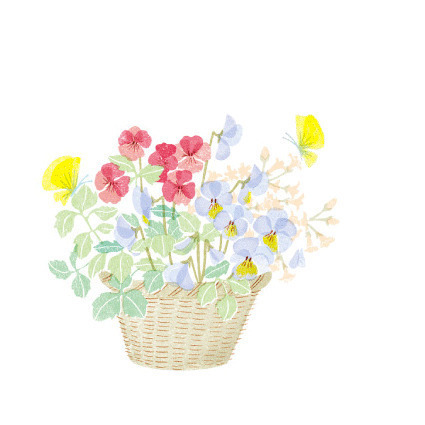 花篮里的鲜花gif素材图片:鲜花,蝴蝶