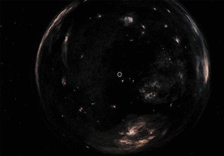 太空外的银河系形成一个大大的气泡gif图片:银河