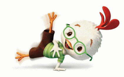 一只可爱的卡通小鸡跳街舞gif图片