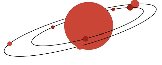 九大行星运动轨迹卡通动画图片