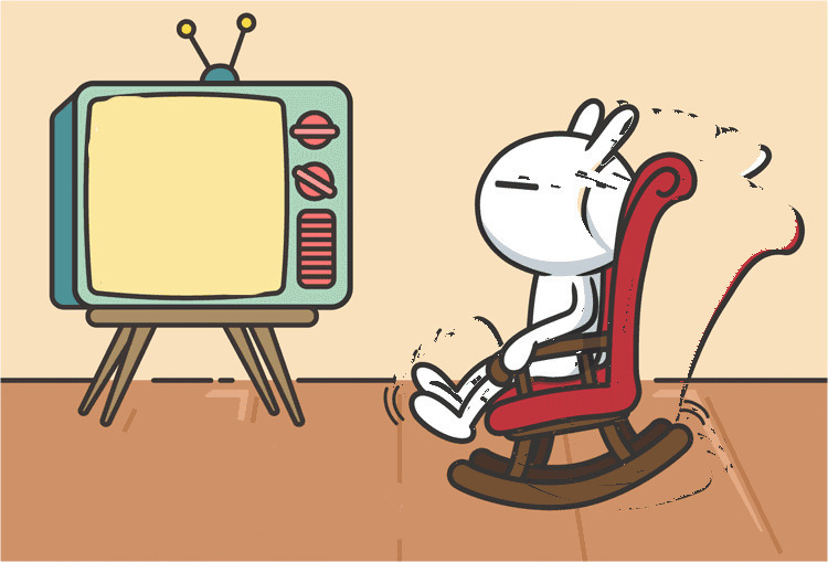 坐摇摇椅的小兔子动画图片:摇椅