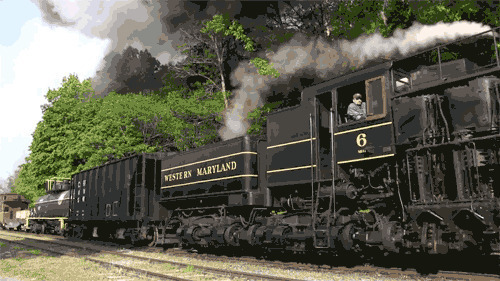 轰隆隆的火车开过动态图片:火车