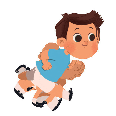 一位努力奔跑的卡通小朋友gif图片