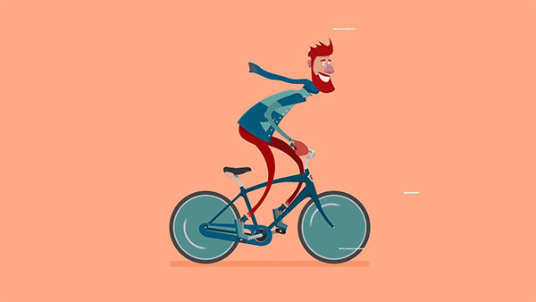 一个瘦高的男人撅着屁股骑自行车gif图片:自行车