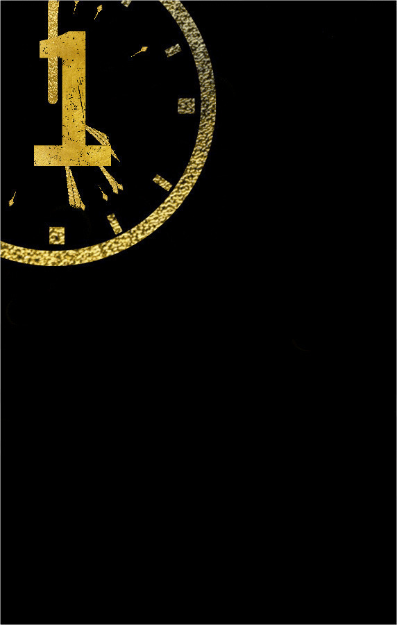 黑色背景的金色时钟gif素材图片:时钟