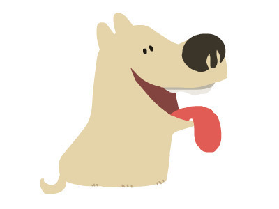 一只卡通小狗狗的不停的吐着长长的舌头gif图片