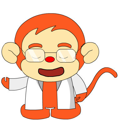 一只卡通猴子戴着眼镜摇尾巴gif图片