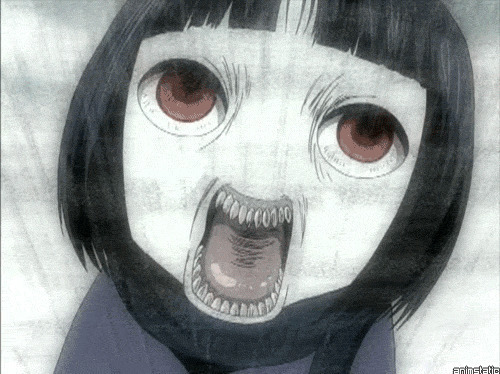 穿和服的恐怖小女孩动画图片:恐怖