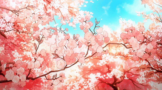 四月樱花飞舞的季节gif图片:花落