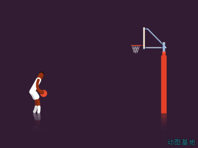 卡通男孩头篮球进栏的潇洒动作gif图片:篮球