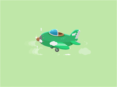 一架卡通小飞机在空中飞来飞去gif图片:飞机