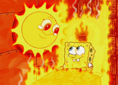 太阳与海绵宝宝在一起火冒三丈gif图片