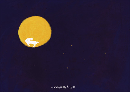 玉兔奔跑在月亮动画图片:月亮,玉兔