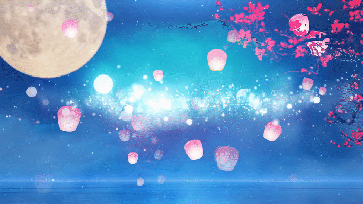 中秋圆月唯美动态GIF图片:中秋节