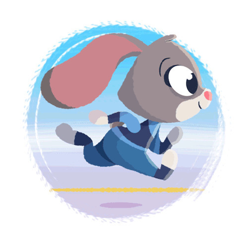 一只可爱的卡通小兔子用力的奔跑GIF图片