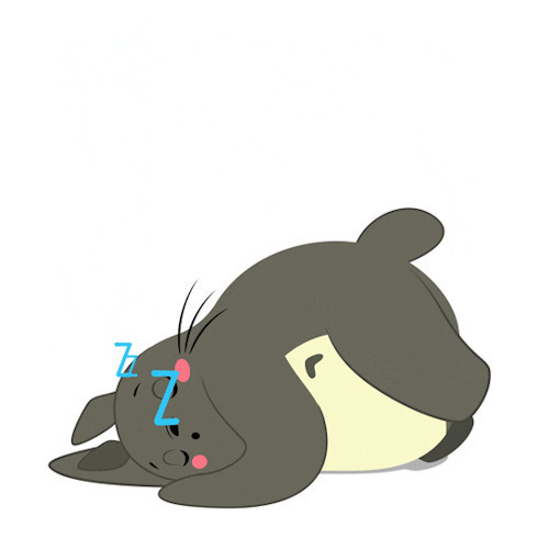 可爱的龙猫趴在地上睡觉打呼噜GIF图片:打呼噜