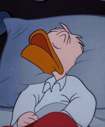 卡通小鸭子睡觉打呼噜GIF图片