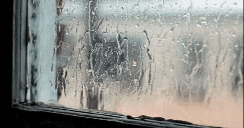 玻璃窗外的雨水gif图片