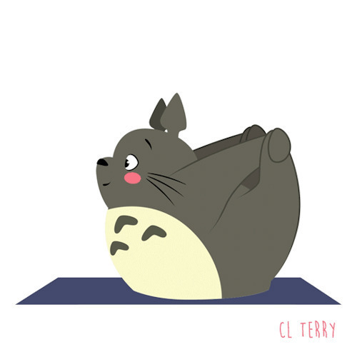 龙猫练瑜伽动画图片:龙猫