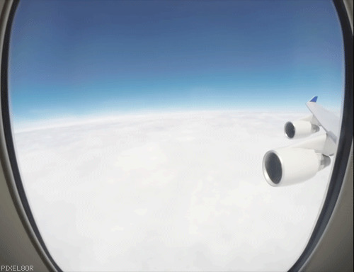从飞机上看云海gif图片:云海,飞机