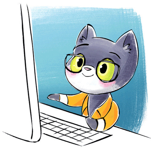 小猫玩电脑动画图片:猫猫
