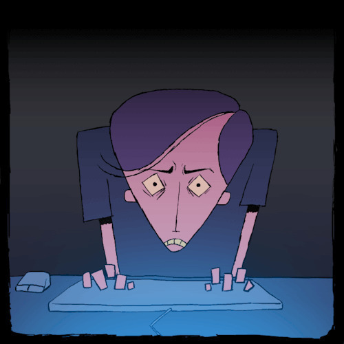 玩电脑犯困的人动画图片:犯困