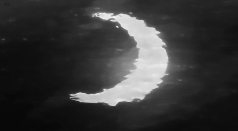 水中一轮弯弯的月亮gif图片:月亮